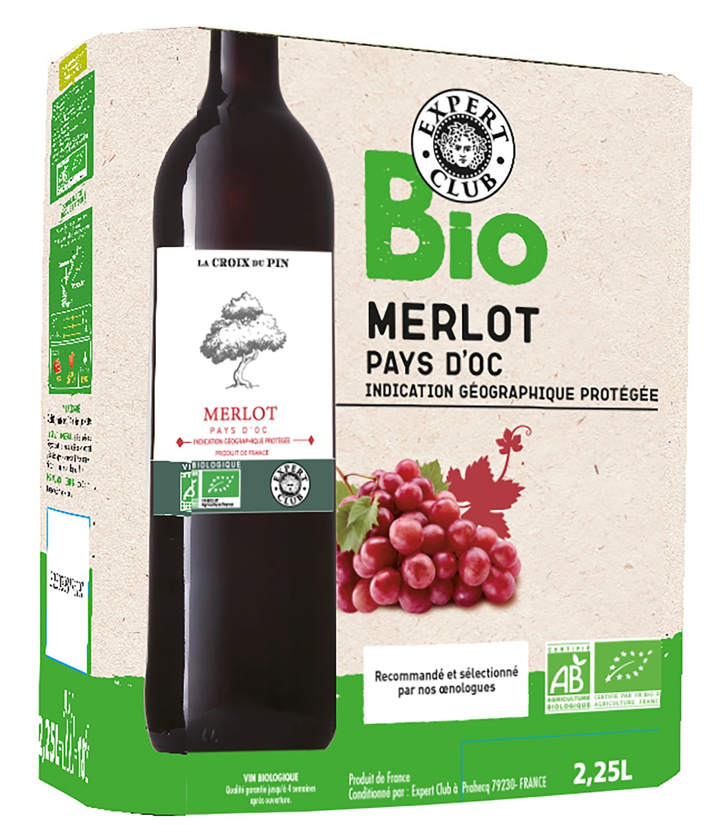 BIB Merlot rouge Bio 2,25L