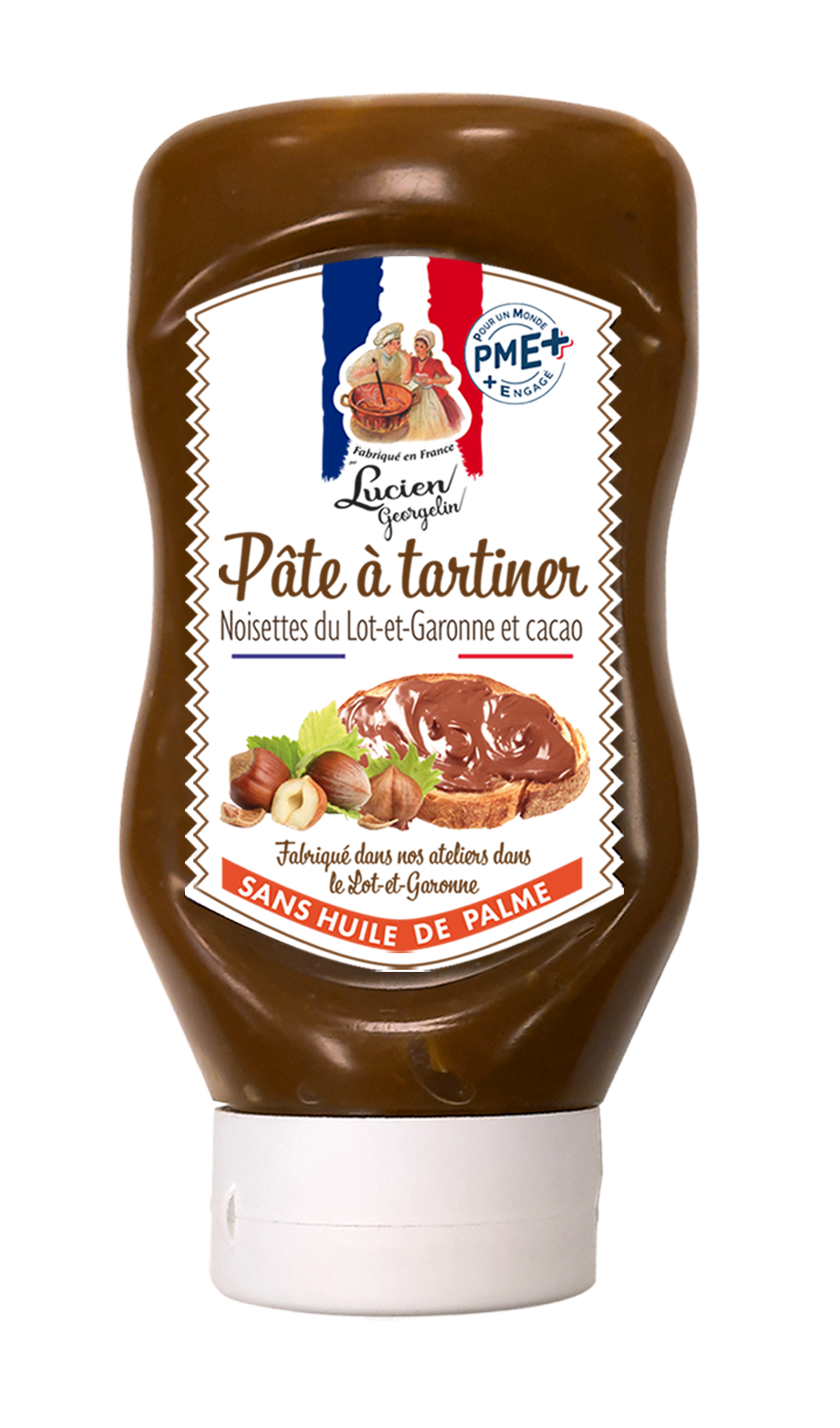 Hazelnut spread from Lot-et-Garonne in a squeezer packaging