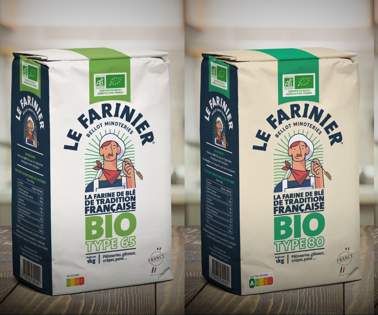 Le Farinier Organic T80 and T65 wheat flour