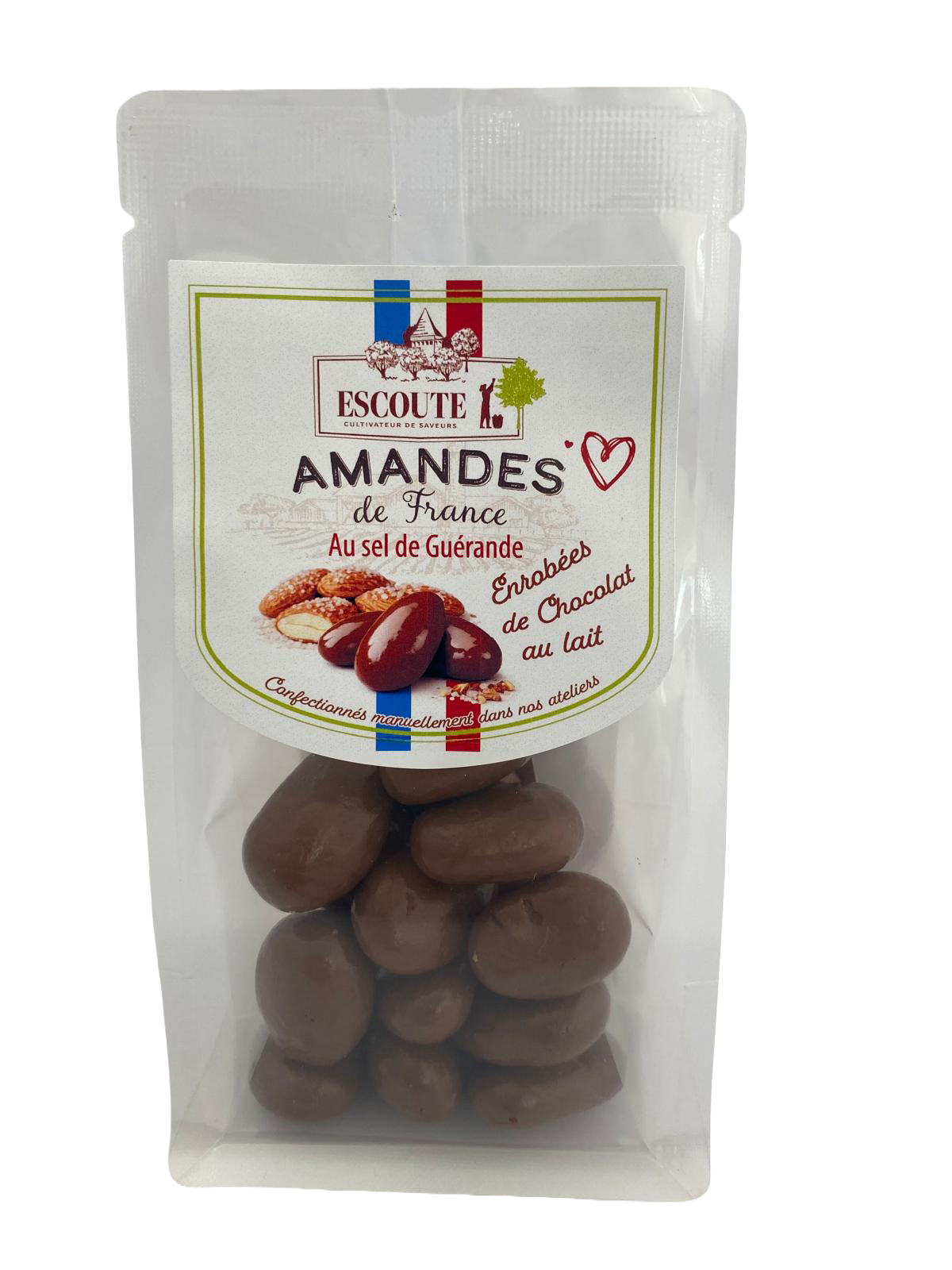 Amandes de France enrobées de chocolat au lait
